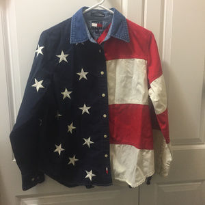 Vintage Tommy Hilfiger Stars Stripes Shirt Sz 8